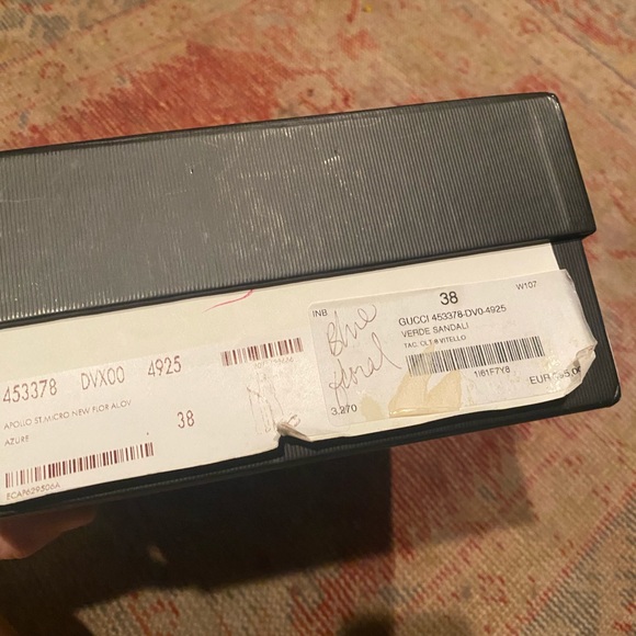 🎁 BLACK FRIDAY SALE 🎁Authentic Gucci Blue Floral Block Heel - Picture 8 of 11